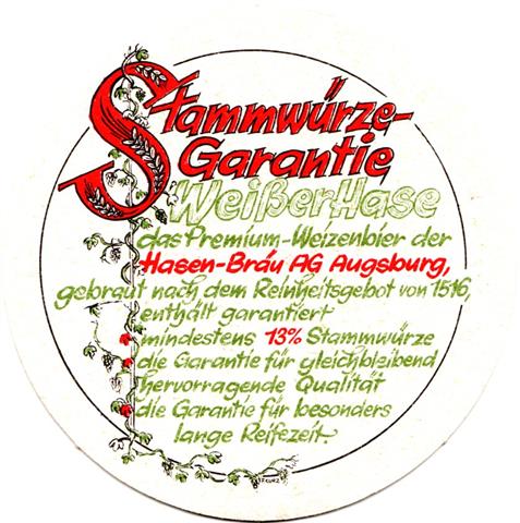 augsburg a-by hasen weier 2b (rund215-stammwrze garantie)